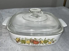 Vtg Corning Ware A-8-B Spice of Life ~ Lechalote  ~8 x 8 x 1 3/4” w/Lid