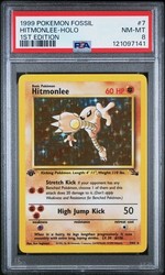 Hitmonlee 7/62 Fossil 1st Edition Holo Rare