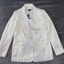Express X Rachel Zoe Blazer Womens M Ivory Jacket Preppy Career Office NWT 158
