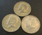 Lot of  3 - 1967, 1968-D, 1969-D Kennedy Half dollars    -  40% silver