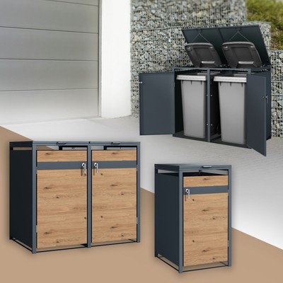1/2/3/4er Mülltonnenbox Mülltonnenhaus Mülltonnenverkleidung Aufbewahrungsbox