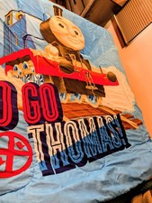 Thomas Tank Engine Thomas and Friends Blue Reversible Comforter Blanket 86"x 64"