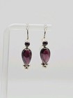 Sudha Sterling Silver Vintage Amethyst Dangle Earrings 1.35" — photo 1