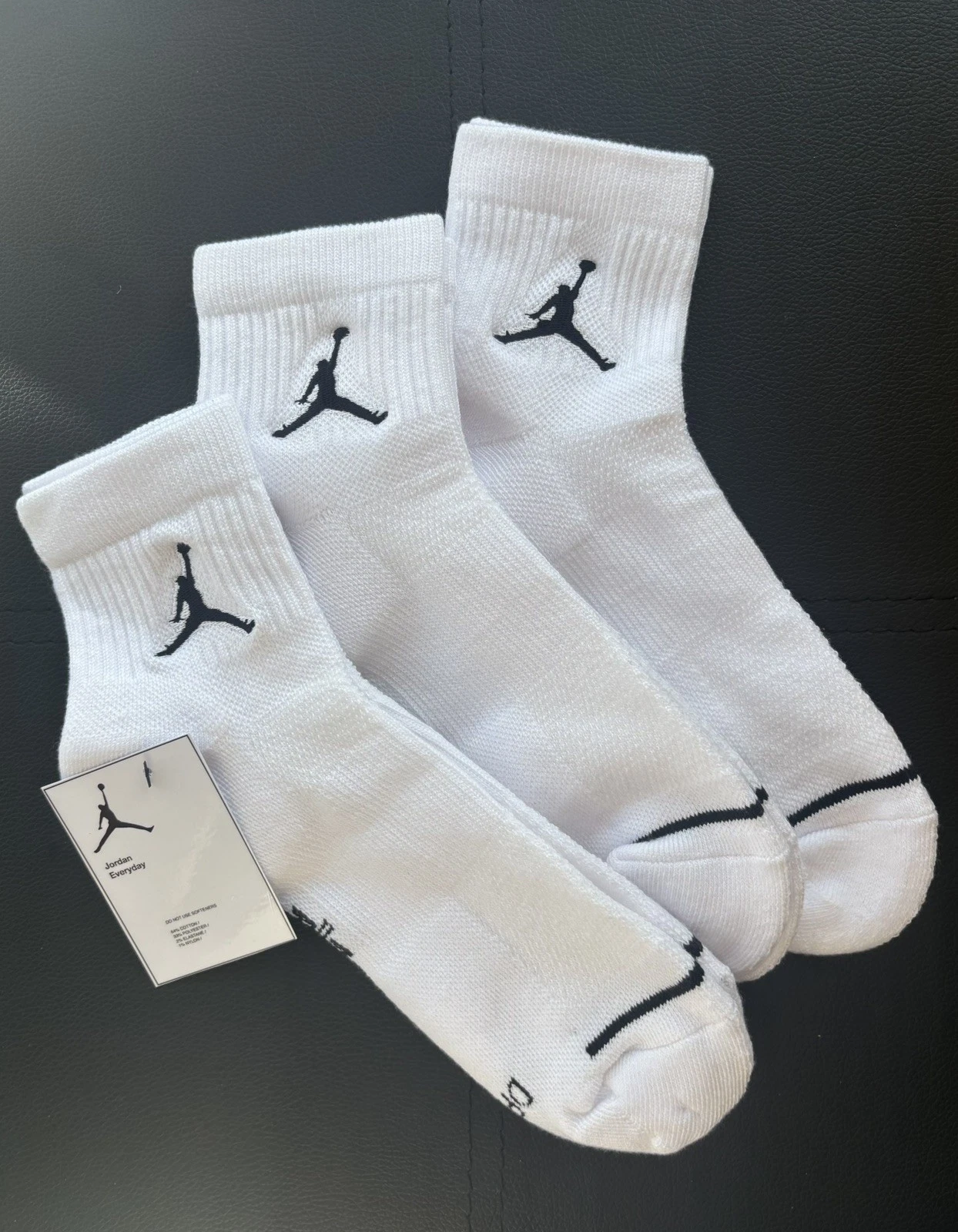 Nike Everyday Jordan Jumpman Ankle Socks Small 2-5 Uk White/Black junior woman