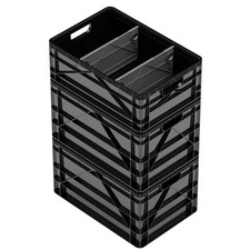 Crate Basic Pack 2 Full-Size and 1 Half-Size Heavy Duty Stackable Storage Bins w