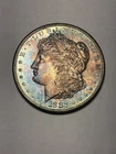 1882-S Morgan Silver Dollar – Unc BU-Gorgeous Rainbow Rim Toning – 90% Silver