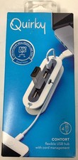 Quirky Contort Flexible USB Hub 4-Port USB Splitter/Cable Manager NEW IN PKG