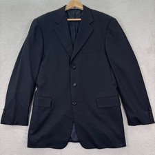 Hickey Freeman Loro Piana Tasmanian S130 Mens 40R Black Wool Blazer Sport Coat