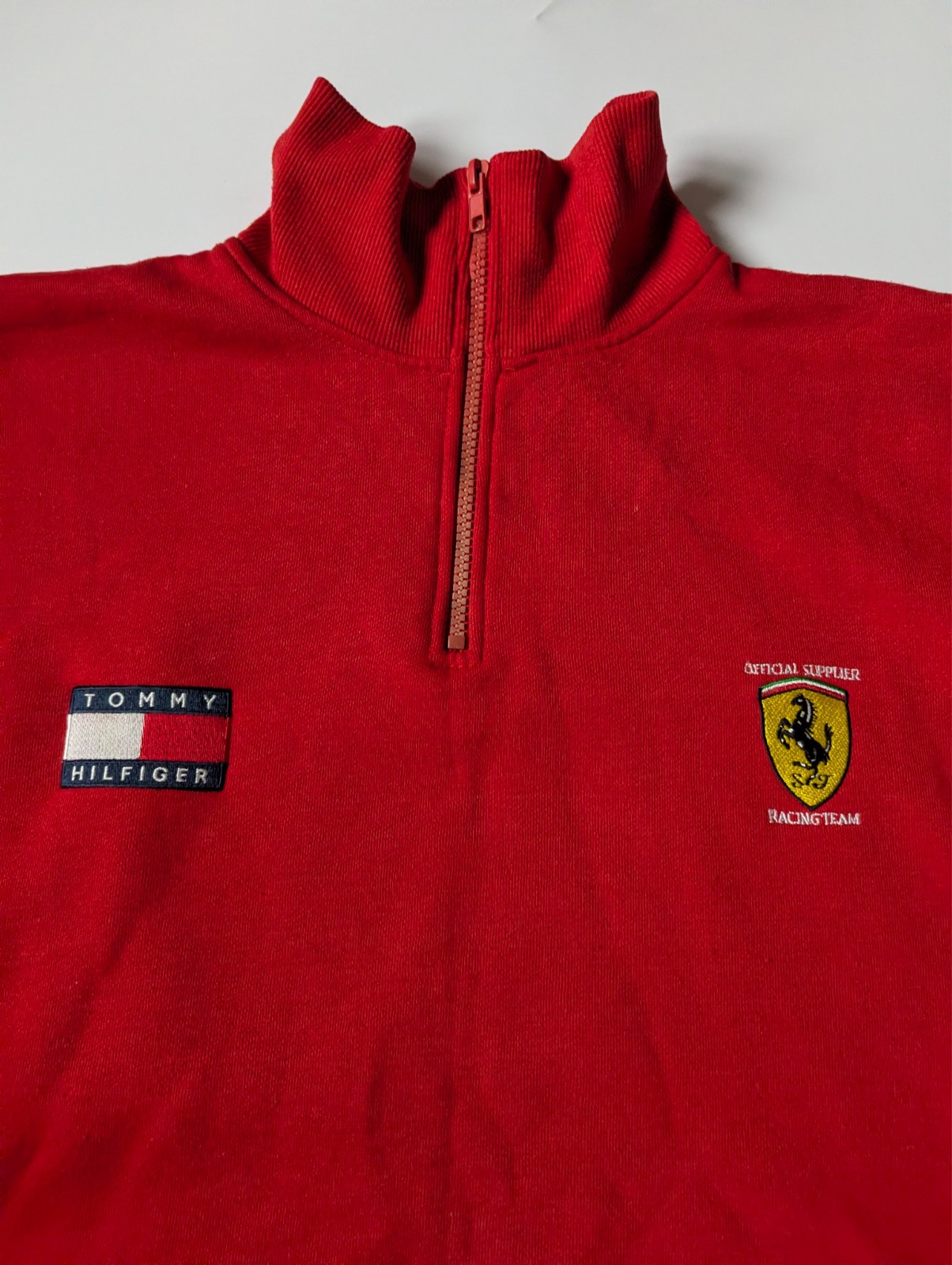 Vintage Tommy Hilfiger x Ferrari Sweatshirt Zip Size M Sweater Pullover image 6