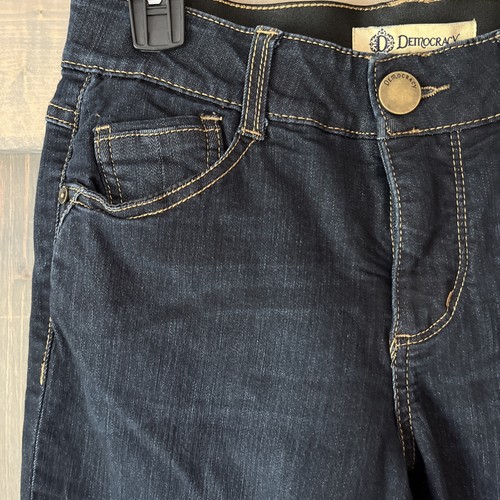 Democracy "Ab"solution Bootcut Jeans Women's Size 6 Blue Stretch Denim Dark Wash - Picture 3 of 10
