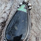 Blackjack Turquoise Pendant Navajo US Native made signed Etta Endito — photo 7