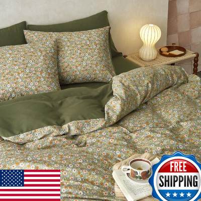 Wake In Cloud Floral Comforter Set - King, Cottagecore Daisy Flower Aesthetic
