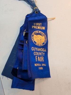 LOT OF 8 Vintage 1935 Berea Ohio Cuyahoga County Fair Ribbons First Premium