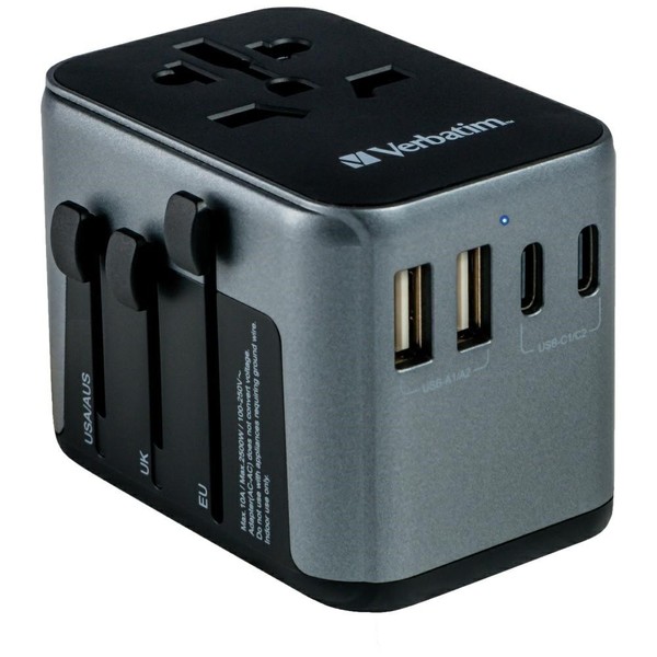 Verbatim Adapter PodróżNy Eu/Uk/Us2Xusb-A/2Xusb-C PD 30W UTA-03 Czarny/Black 495-image