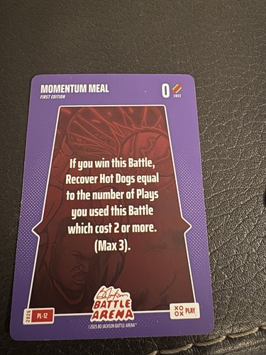Bo Jackson Battle Arena ‘Momentum Meal’ Play Card SSP #PL-12