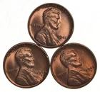Choice Unc 1945 P+D+S Lincoln Wheat Cent Gem BU Collection Lot Set *2663