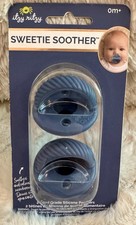 ITZY RITZY Sweetie Soother Silicone Pacifiers 2pk 0 Navy Blue FREE SHIP