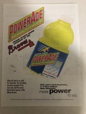 1993 Lemon Lime Powerade Print Ad Vintage Advert Atlanta Braves pa12