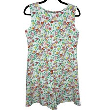 Vintage 60s Handmade Floral Short Romper Sleeveless Colorful One Piece Jumper