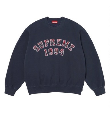 Supreme Plaid Arc Crewneck Sweatshirt in Navy - Size XXL | eBay