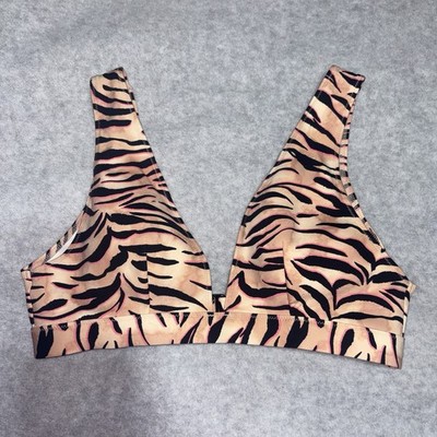 Victoria s Secret Tiger Bikini Swim Top Size Medium Padded Animal Print Stripes