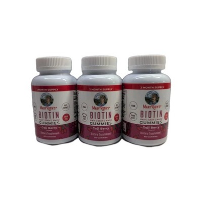 (3) Mary Ruths Biotin Gummies, Goji Berry, 60 Gummies Each. Exp 06/2026