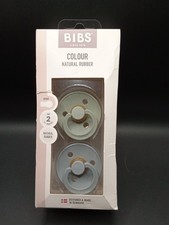 Bibs Colour Natural Rubber Size 2 6 Months Round Nipple 2 Pack