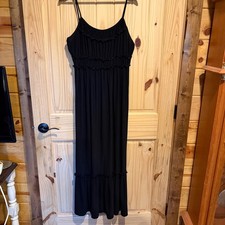 Black Maxi Dress w/ Ruffle Detail Size Large