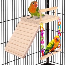Kyouki Bird Perch Cage Accessories Platform Swing - for Small, natural
