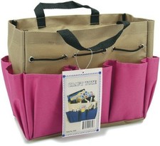 Allary Project Tote 9-1/2 Inch by 8-1/2 Inch by 5 Inch, Pink/Khaki by Allary
