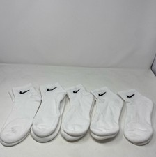 Nike Everyday Plus Cushioned Ankle Socks 5-Pair - White/Black Swoosh