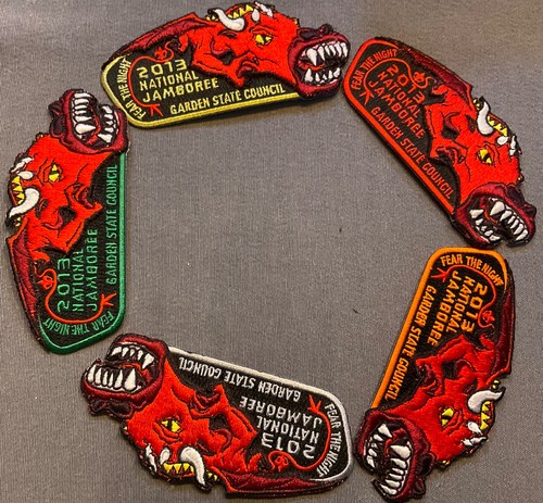 BSA 2013 National Jamboree Garden State Council - Fear The Night - Patch Set