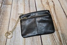 Small Black Wallet Coin Purse With Gold Lookin Chain And Hook