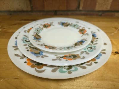 Vintage JAJ Pyrex Carnaby Tempo 10'' 8,5'' 6,5'' Teller Konvolut 1970 s Retro