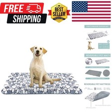 Dog Crate Pad Bed Mat Reversible Warm  Cool, Soft Pet Sleeping Mat Dog Bed f...