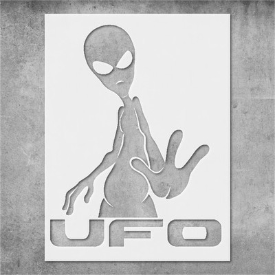 UFO Spaceship Wall Art Reusable Stencil Template - StencilAir