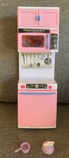 Barbie Doll Sized Kitchen Playset Furniture Oven Microwave Cabinet Teapot Pot