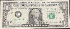 (QUAD DOUBLE - 4 PAIRS)  $1 BILL FANCY SERIAL NUMBER 22118811