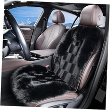 Fluffy Fur Car Seat Covers, Luxury Thickened Plush Black Plush seat covers