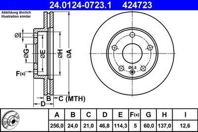 Brake Disc ATE 24.0124-0723.1 (1set-2pcs)