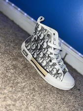 Dior B-23 High Top Sneaker White-Black Dior Oblique Canvas