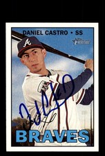 Signed Baseball Card Auto 2016 Topps Heritage #543 Daniel Castro Atlanta Braves