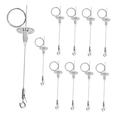 10 Pack 3.2 ft Ceiling Sign Hanger, Suspension Cable Wire for Hanging LED 