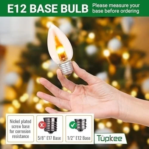 Tupkee LED C7 Flickering Flame Bulb - E12 Base, 0.06 Watt, Warm Glow Flickers - Image 3 of 4