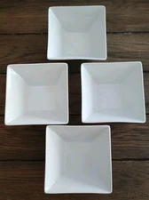 The Cellar for Macy's Whiteware, 4 Square Soup Cereal Bowls.