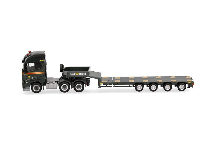 HERPA, VOLVO FH GL 6x4 con pianale a 4 assi EMIL EGGER, 1/87,  HER318853