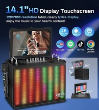 NEW Karaoke Machine For Adults With Lyrics Display Screen 14' Touch tablet 