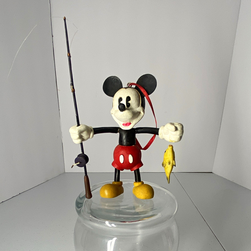 Vintage Kurt S. Adler Disney Mickey Mouse Fishing Holiday Ornament