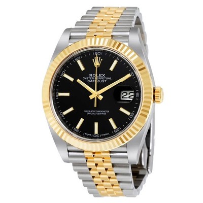 Rolex Datejust 41 Black Dial Steel and 18K Yellow Gold Jubilee Men's Watch