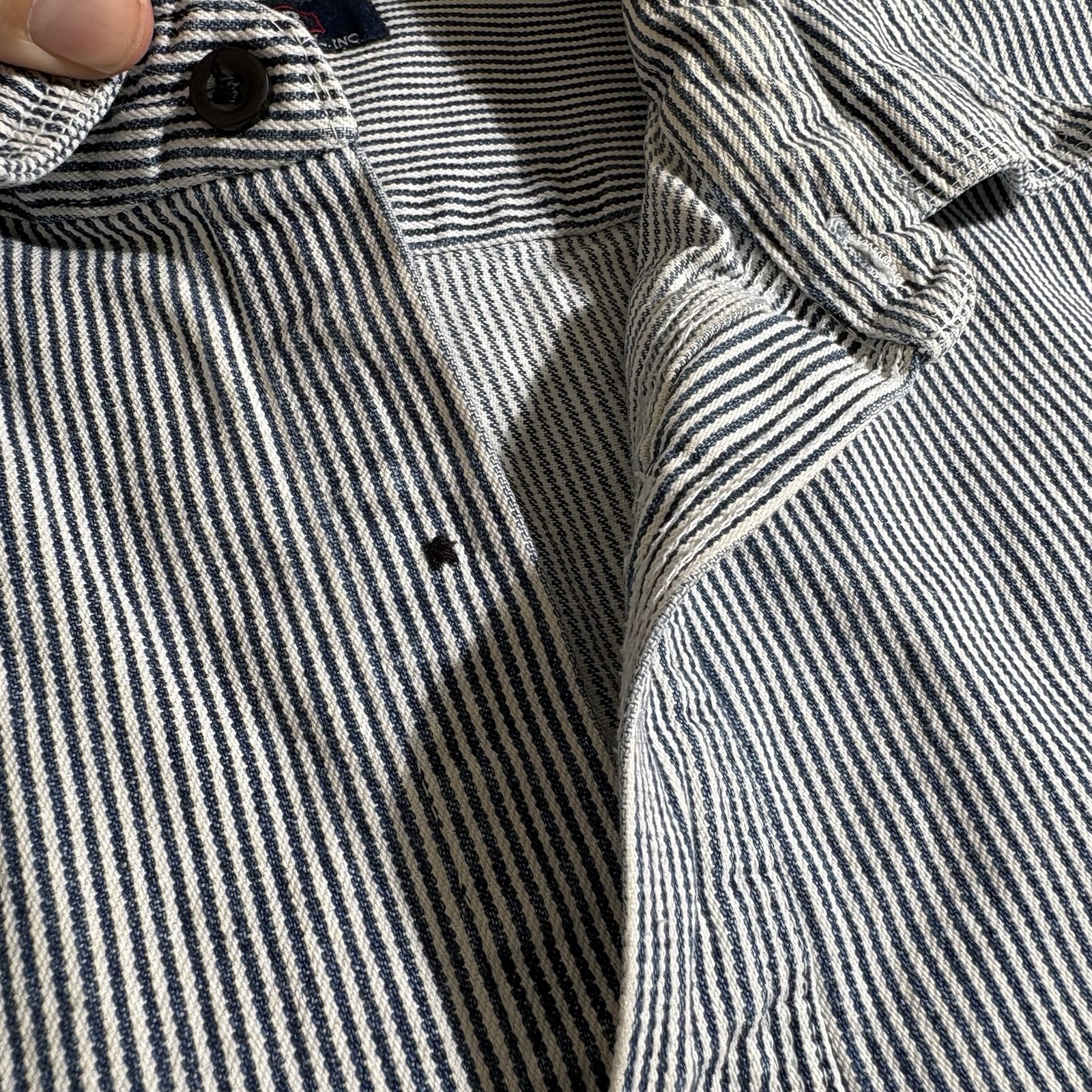 Missing Button Five Brother Hickory Stripe Long S… - image 5